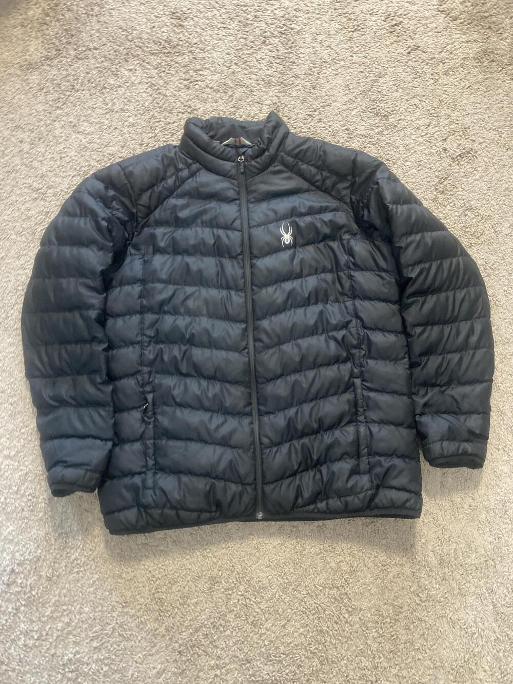 Spyder Jacket Mens 2XL Black Puffer Full Zip Insulated Winter Outdoor Warm